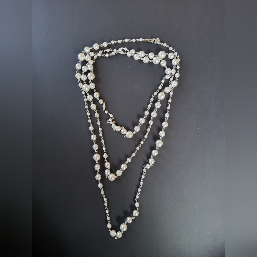Premier Designs 64" long faux pearl necklace